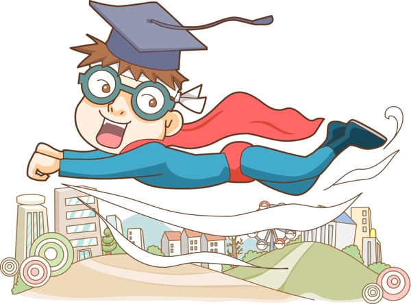 飛行男孩插畫