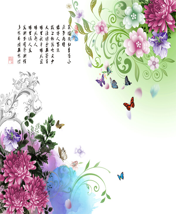 花朵移門