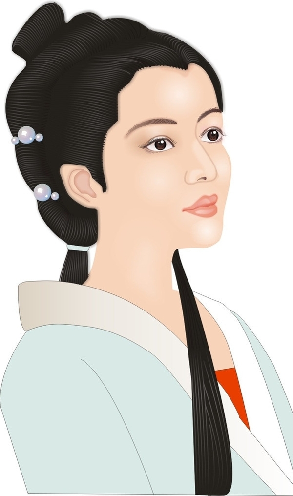 手繪古裝美女圖片