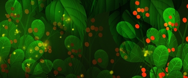 绿色植物简约梦幻电商风背景海报
