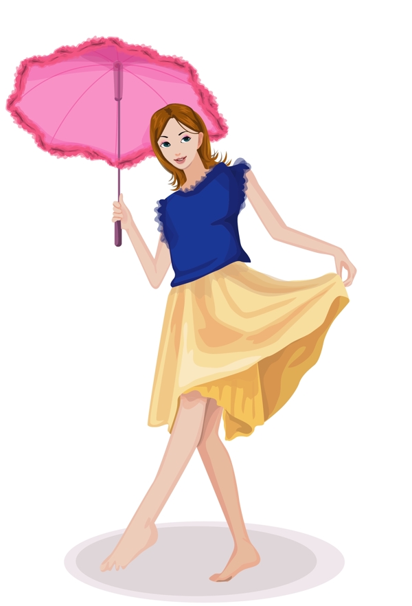 插畫時(shí)尚美女百態(tài)美女圖片