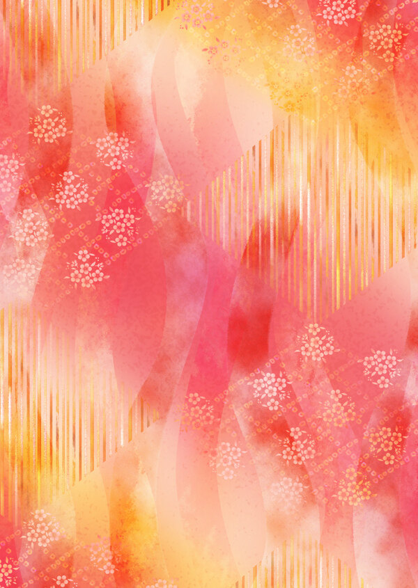 彩色樱花图案背景图