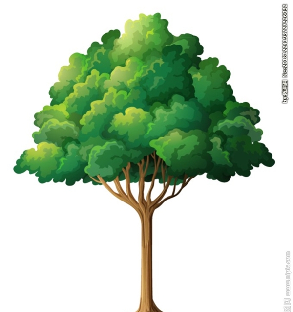 卡通绿色树木树林