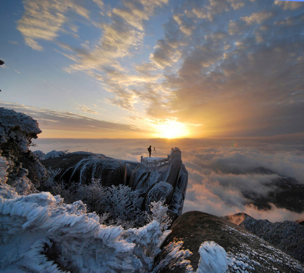 雪景雪雪山雪花背景雪景