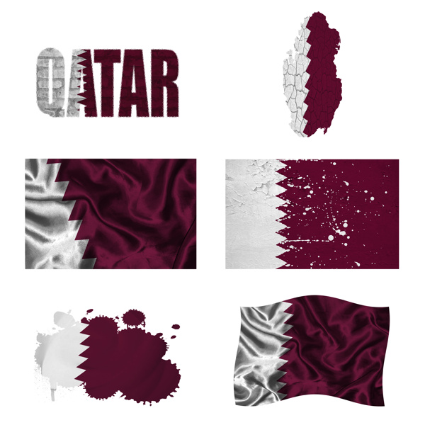 卡塔尔国旗地图图片