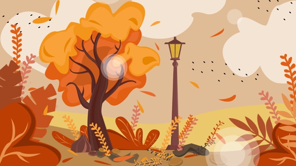 秋季公园背景设计
