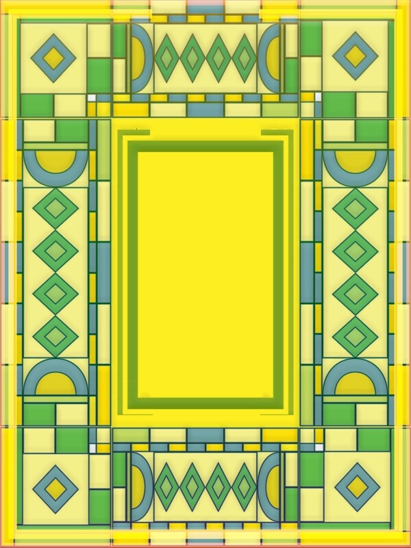 蓝黄几何装饰边框广告背景