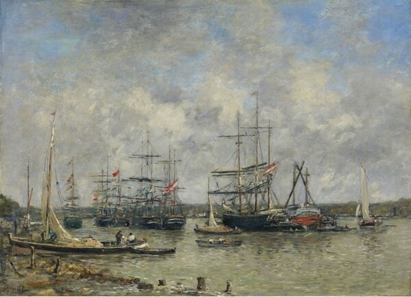 EugeneBoudinBordeauxThreeMasterontheGaronne1876.jpeg畫家風(fēng)景畫靜物油畫建筑油畫裝飾畫