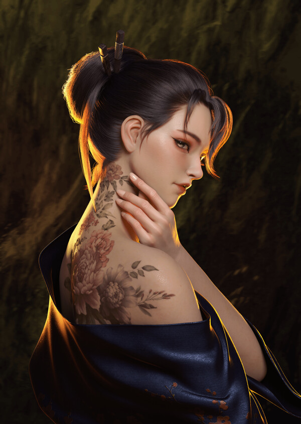 彩色動(dòng)漫人物插畫背景