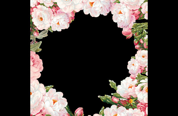 粉色花朵裝飾png元素