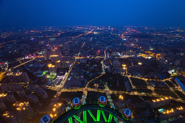 广州夜景鸟瞰图