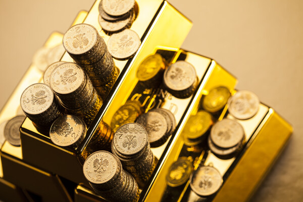 黃金與金條圖片