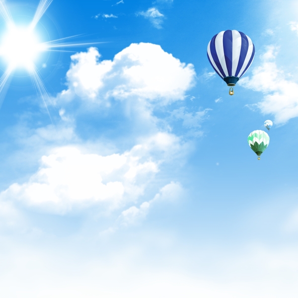 蓝天白云氢气球