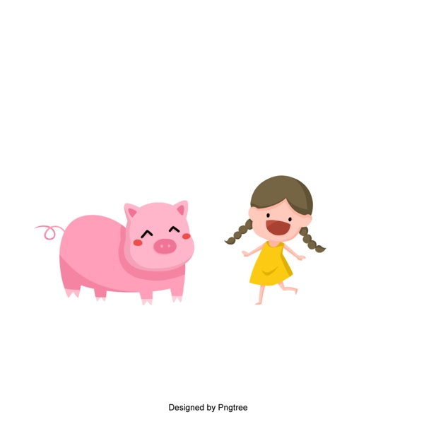粉红猪和小女孩