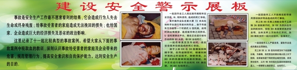 建設(shè)安全警示展板圖片