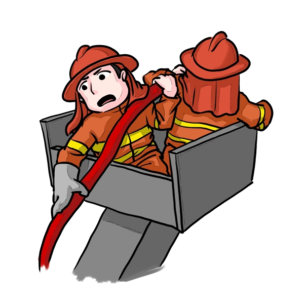 消防安全消防员插画