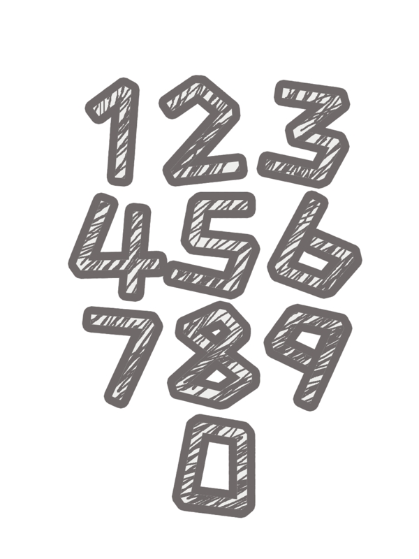 創(chuàng)意卡通灰色藝術(shù)字?jǐn)?shù)字09