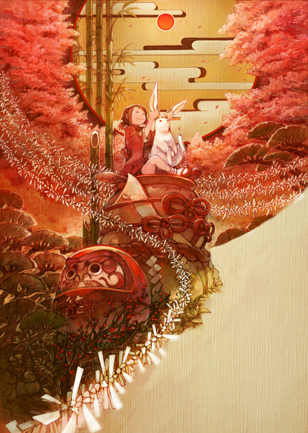 黃昏櫻花和少年