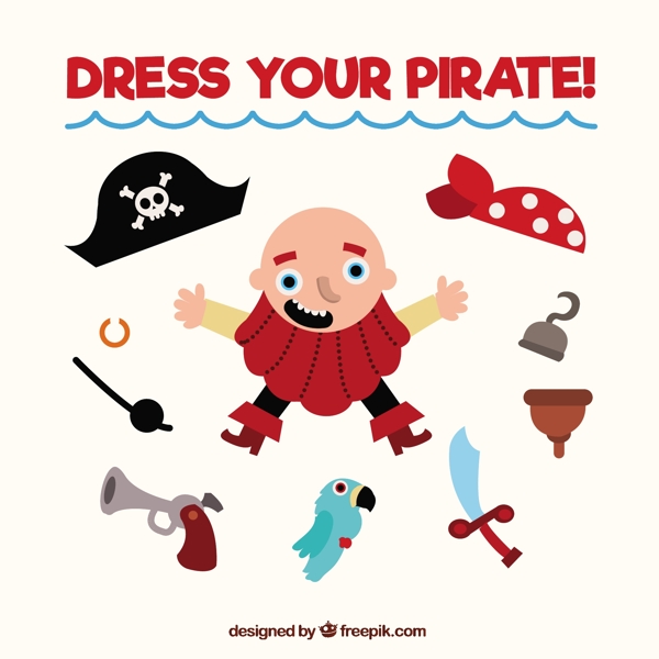 可爱卡通海盗物品元素图标
