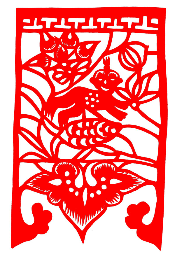 花鳥窗花剪紙民間美術(shù)0139