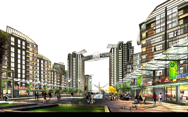 商業(yè)中心建筑效果圖圖片