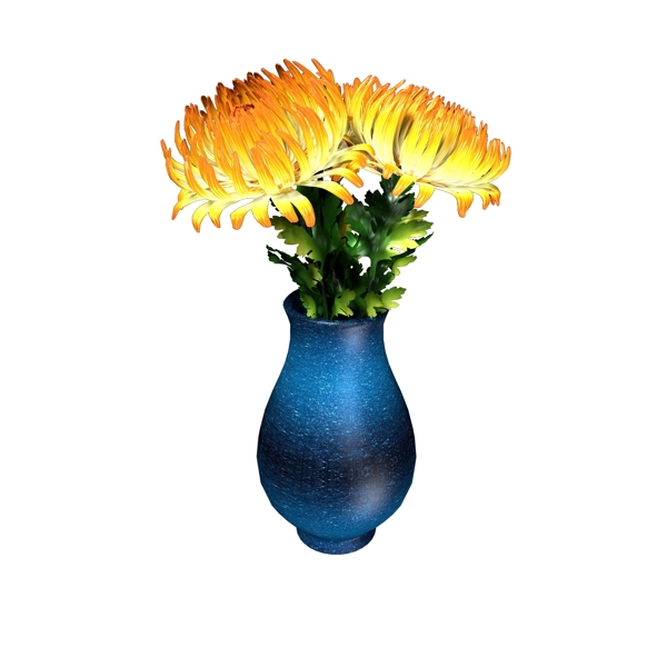 植物类通用元素花瓶插花菊花PSD