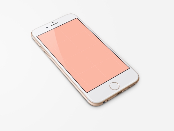 金色iphone6斜面模板图片