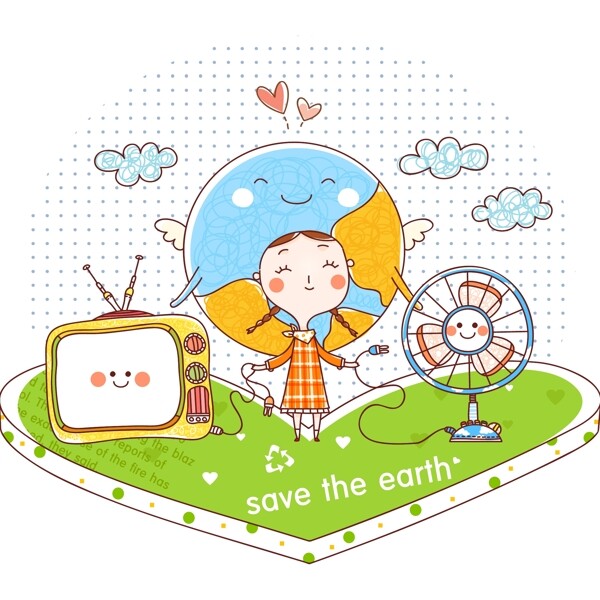 印花矢量圖可愛卡通韓國插畫人物女孩免費(fèi)素材