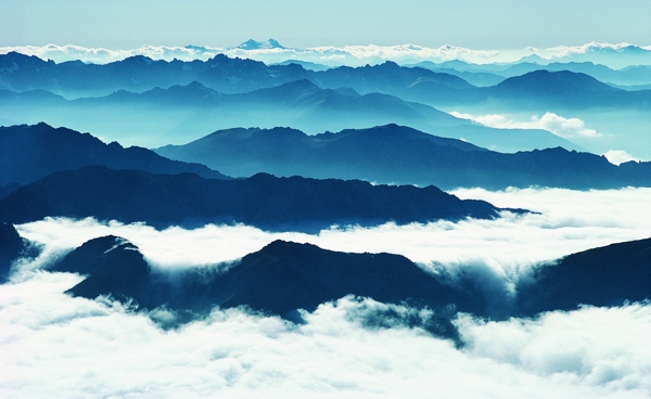 風景畫自然風景圖山云海