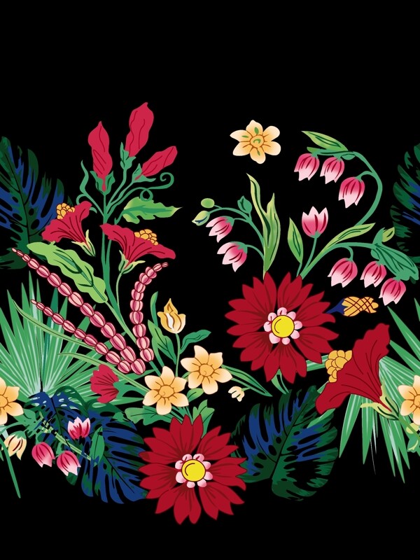 定位花數(shù)碼印花印花圖案