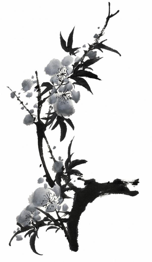 水墨桃花圖片