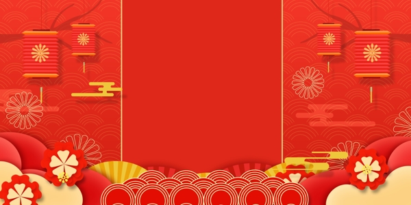 红色喜庆新年背景图.