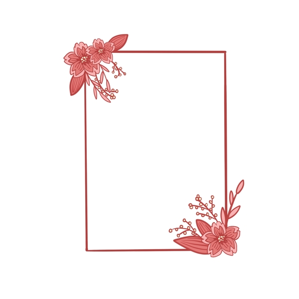 矢量免抠浪漫的樱花边框