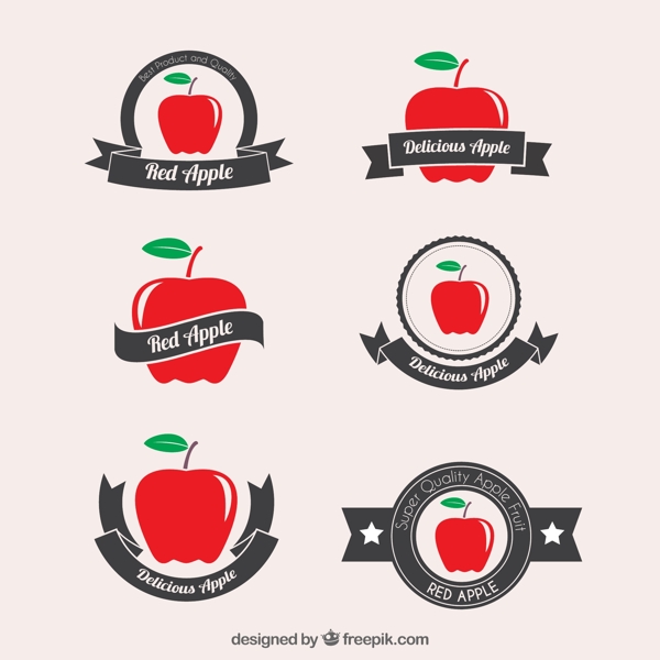 红色苹果标签