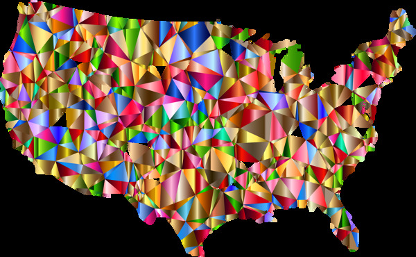 抽象马赛克美国地图免抠png透明素材