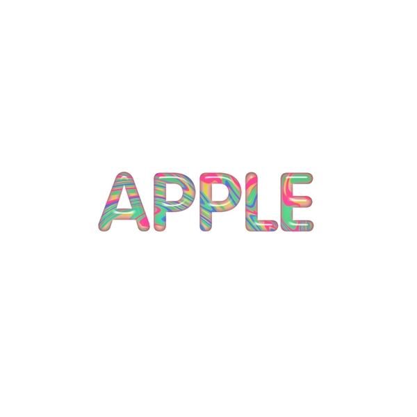 英文字母糖果色系立体字母APPLE苹果
