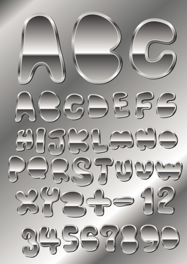 金属质感字体设计矢量素材4