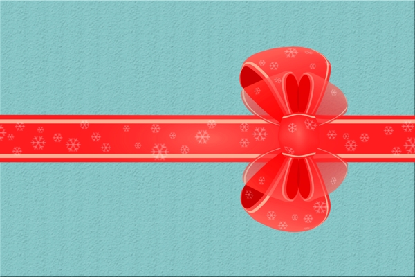 红丝带雪花图案节日礼物包装