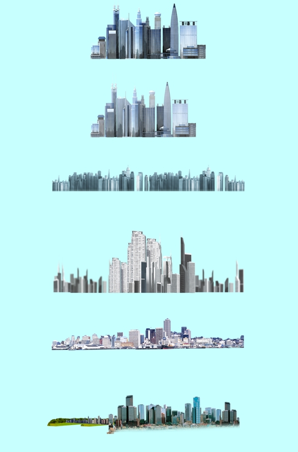 城市建筑立体插画卡通图片