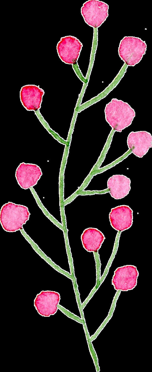 粉红果实花卡通透明素材