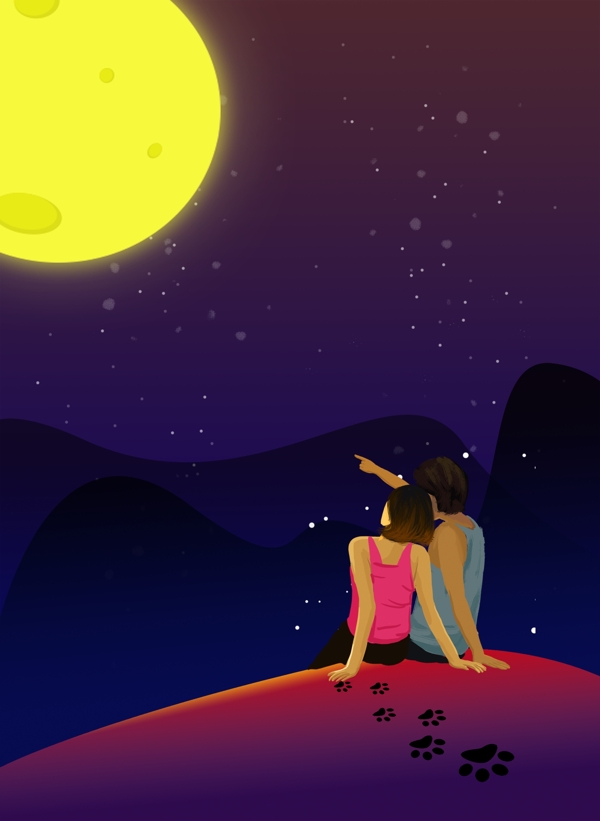 七夕情人節(jié)星空廣告背景