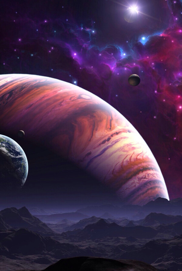 夢幻創(chuàng)意星球唯美星空背景