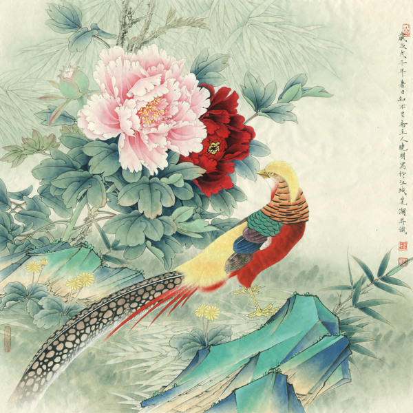牡丹錦雞