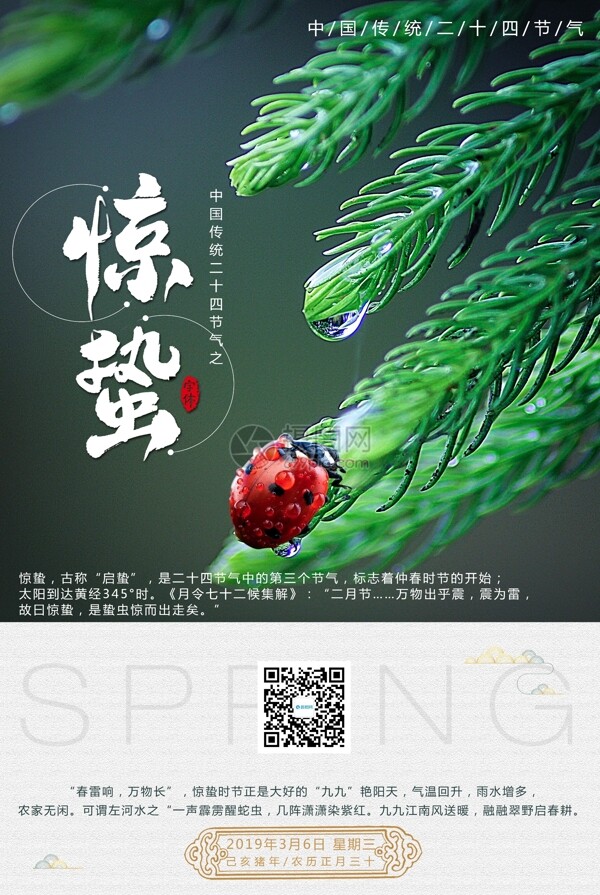 中國傳統(tǒng)驚蟄二十四節(jié)氣海報(bào)