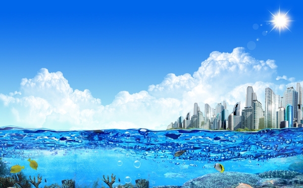 海邊城市圖片