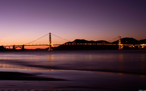 美丽的大桥夜景图片