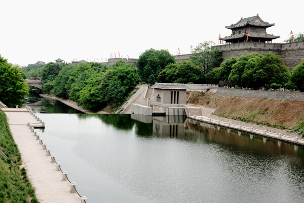 西安城墙及护城河图片