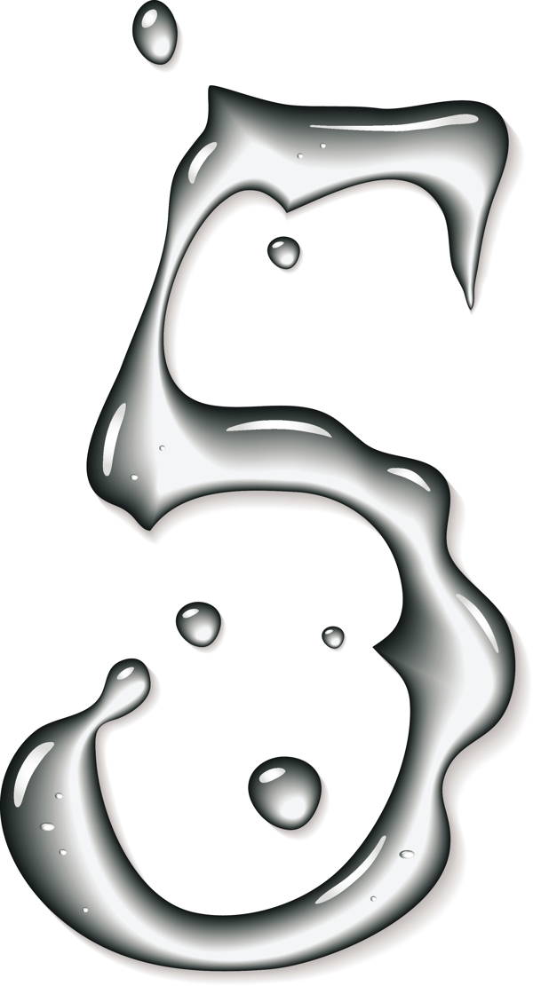 組數(shù)字水設(shè)計(jì)元素矢量圖01