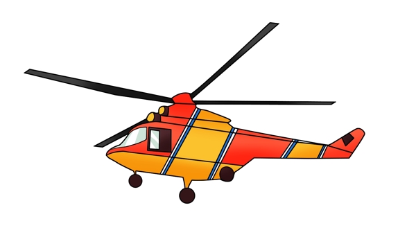 黄橙条纹直升飞机