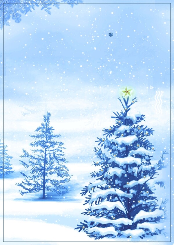 雪地冬天色圣誕節(jié)宣傳背景